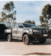 Hilux N80 2016-2020 707-02 Falcon Bull Bar Black A-Frame Package (LED Foglight) - SKU MCC-01017-702FOGUP