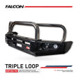Triton MV 2024-On 707-01 Falcon Bull Bar Triple Stainless Loops Package (LED Foglight)