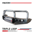Navara D40 2011-2015 707-01A Alloy Falcon Bull Bar Triple Loops Package (LED Foglight) - SKU MCC-03007-701AW
