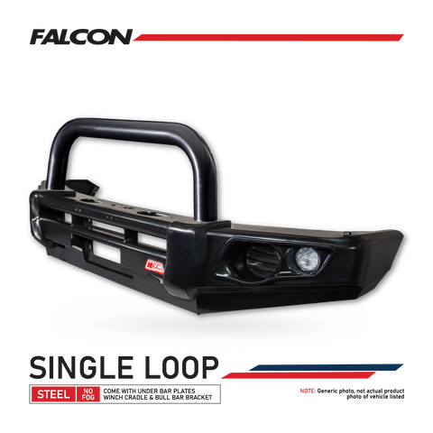 BT50 2025-On Facelift 707-01 Falcon Bull Bar Single Black Loop Package (No Foglight)