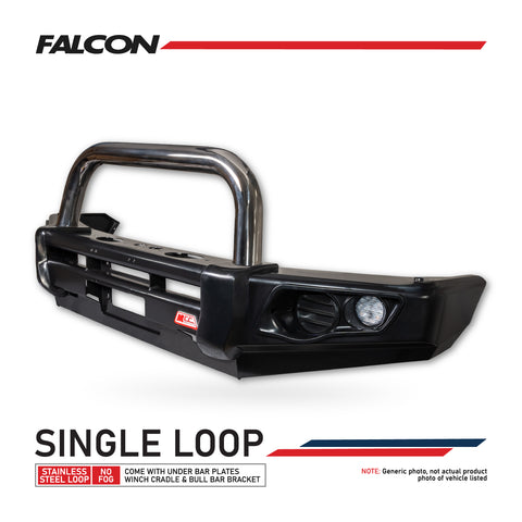 Great Wall Cannon 2025-On Facelift 2025-On 707-01 Falcon Bull Bar Single Stainless Loop Package (No Foglight)