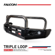 All-New Amarok 2023-On - 707-01 Falcon Bull Bar Triple Stainless Loops Package (No Foglight) - SKU MCC-04002-701UP