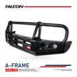 Pajero Sport QF QG 2020-On 707-02 Falcon Bull Bar Black A-Frame Package (LED Foglight) - SKU MCC-02012-702FOGUP
