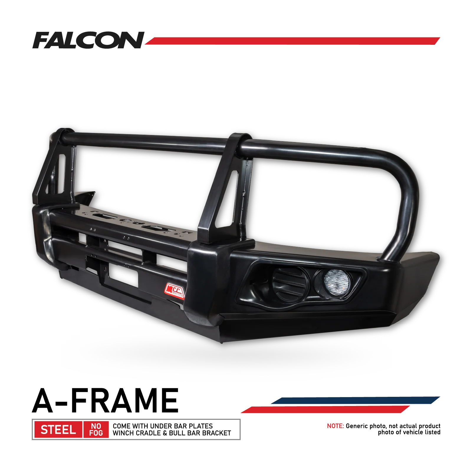 Ranger PX 1 2011-2015 707-02 Falcon Bull Bar Black A-Frame Package (No Foglight) - SKU MCC-05003-702UP
