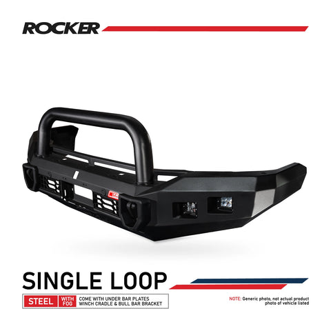 Next-Gen Ranger Raptor 2022-On - 078-01SQSBL Rocker Bull Bar Single Sand Sand Black Loop Package - SKU MCC-05011-7801SQSBL
