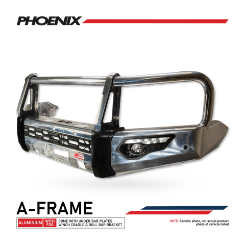 Land Cruiser 100 series 1998-2007 808-02A Alloy Phoenix Bull Bar A-Frame Package - SKU MCC-01007-802AW