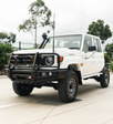 Land Cruiser 70s Series 2024-On - 707-02 Falcon Bull Bar Black A-Frame Package (LED Foglight) - SKU MCC-01024-702FOGUP
