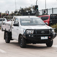 Hilux N80 2016-2025 Narrow 707-02 Falcon Bull Bar Black A-Frame Package (LED Foglight) - SKU MCC-01017-702NFOGUP