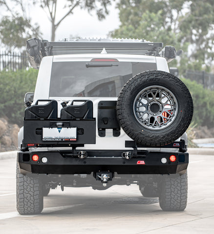MCC 4x4 Rear Wheel Carrier Bar with dual jerry can holders and sand black finish for GWM Tank 300 (2024-on)