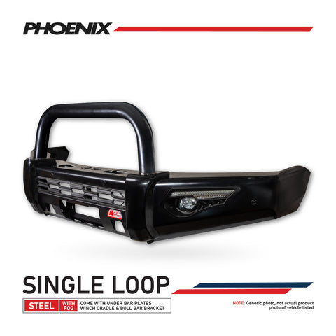 Triton MV 2024-On 808-01 Phoenix Bull Bar Single Black Loops Package