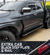 Dmax RG 2020-Present 039BSR Extra Cab All Black Side Step and Rail Package (50mm Bull Bar)