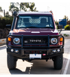 Land Cruiser 70s Series 2024-On - 707-02 Falcon Bull Bar Black A-Frame Package (LED Foglight) - SKU MCC-01024-702FOGUP