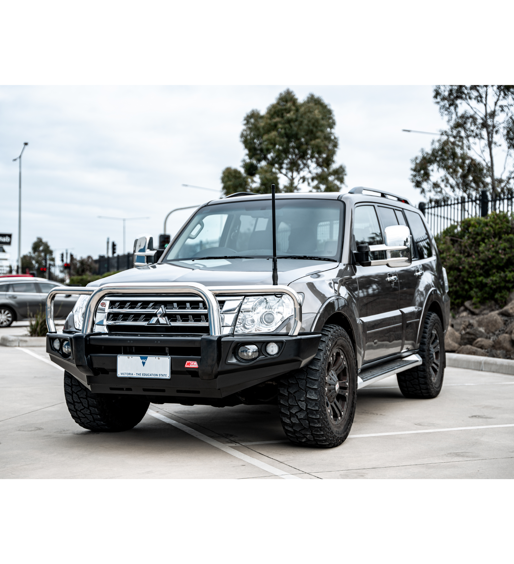 Pajero NS NX NT NW 2006-2021 707-01 Falcon Bull Bar Triple Stainless Loops Package (LED Foglight) - SKU MCC-02004-701FOGUP