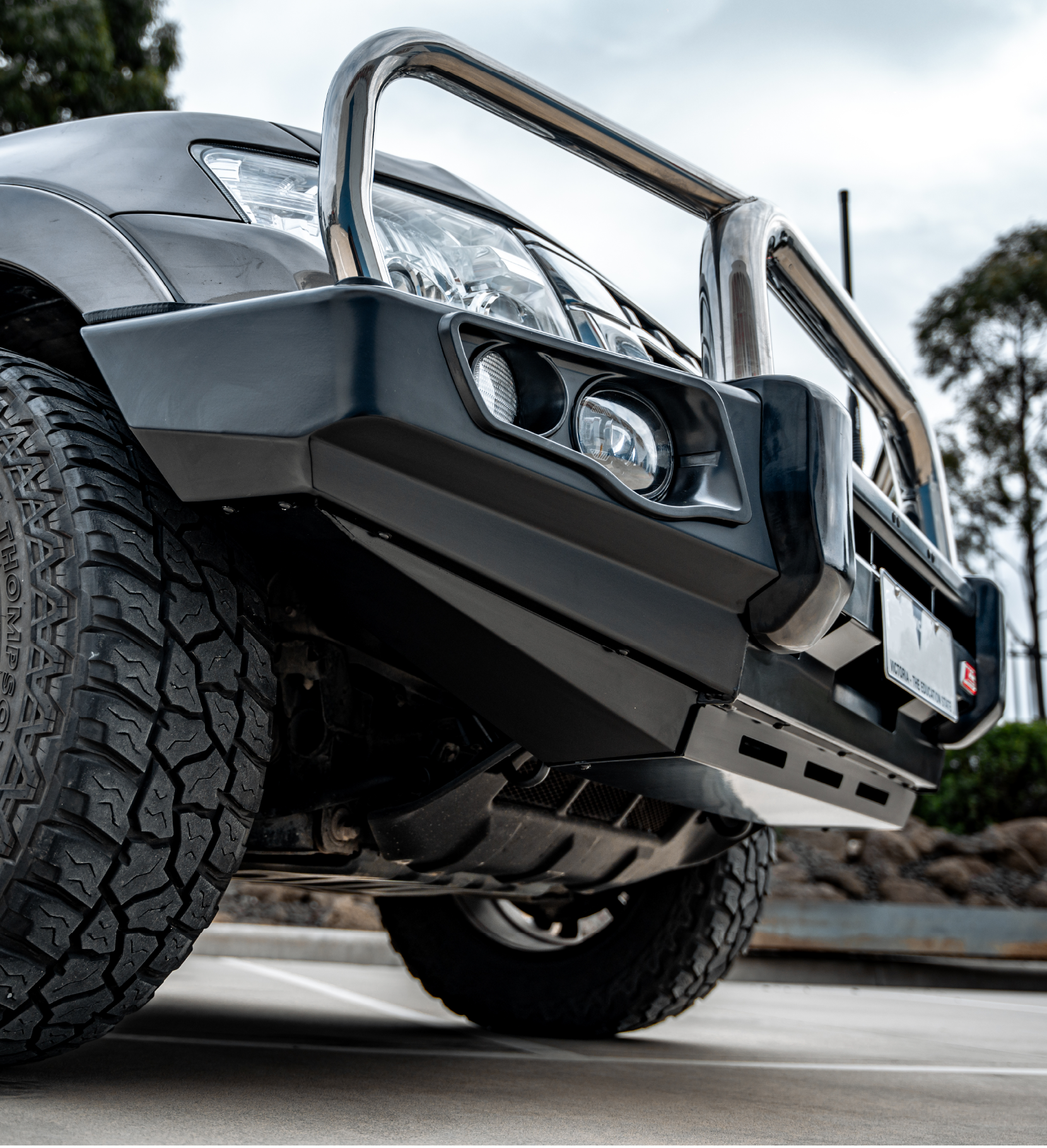 Pajero NS NX NT NW 2006-2021 707-01 Falcon Bull Bar Triple Stainless Loops Package (LED Foglight) - SKU MCC-02004-701FOGUP