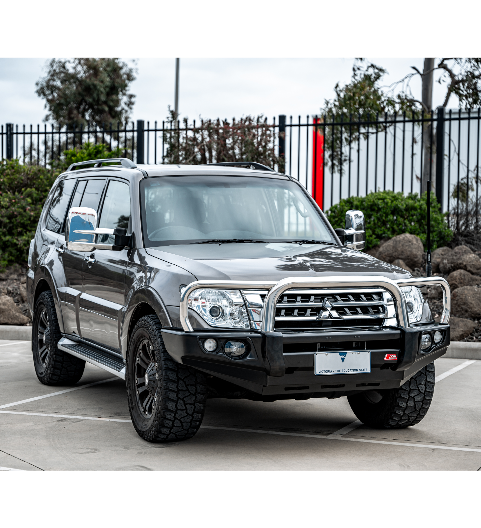 Pajero NS NX NT NW 2006-2021 707-01 Falcon Bull Bar Triple Stainless Loops Package (LED Foglight) - SKU MCC-02004-701FOGUP