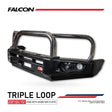 Patrol GQ 1987-1997 707-01 Falcon Bull Bar Triple Stainless Loops Package (LED Foglight) - SKU MCC-03001-701FOG