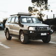 Prado 120 2002-2009 707-02 Falcon Bull Bar Black A-Frame Package (LED Foglight) - SKU MCC-01010-702FOGUP