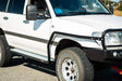 Land Cruiser 100 series 1998-2007  039BSR Side Step and Rail Package (Chrome Step Plate) (50mm Bull Bar) - SKU MCC-01007-039BSR
