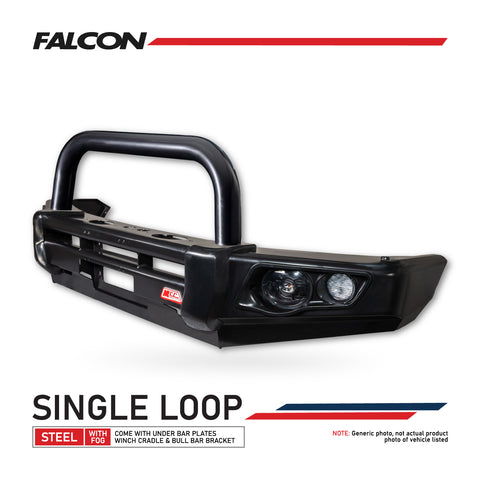 Triton MV 2024-On 707-01 Falcon Bull Bar Single Black Loop Package (LED Foglight)