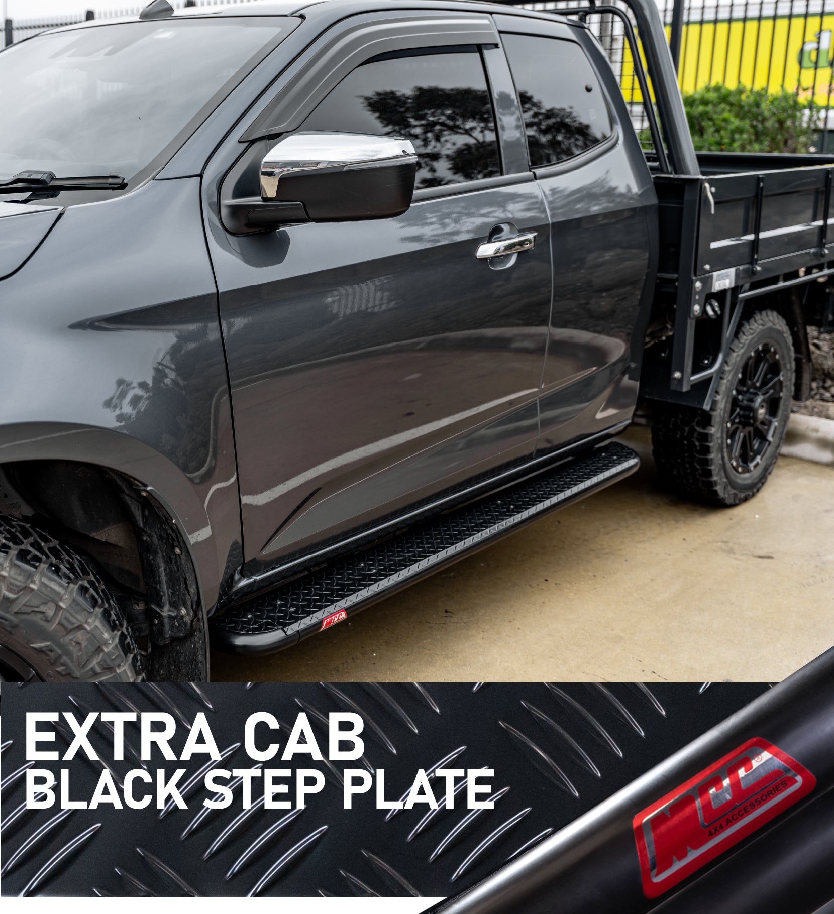 Hilux N80 2015-Current - 309BSBK-EX All Black Extra Cab Side Step Pack ...
