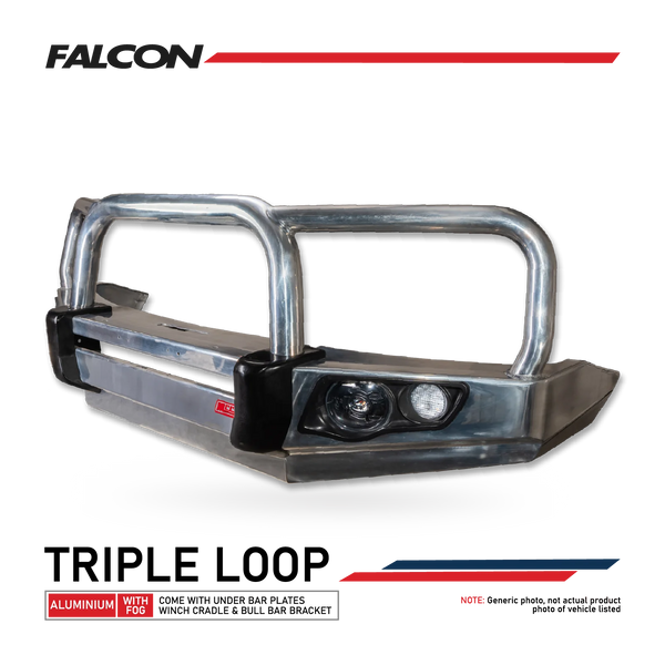 JMC Vigus 2012-2018 707-01A Alloy Falcon Bull Bar Triple Loops Package (LED Foglight) - SKU MCC-13001-701AW