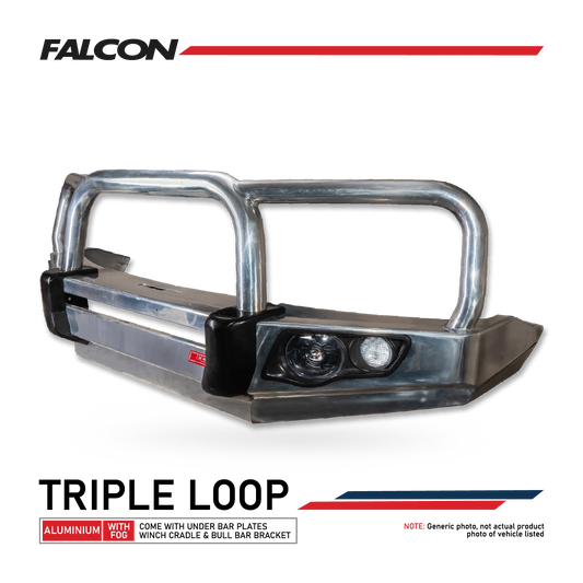 Colorado RG Colorado 7 2012-2016 707-01A Alloy Falcon Bull Bar Triple Loops Package (LED Foglight) - SKU MCC-07004-701AW