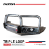 Navara D40 2011-2015 707-01A Alloy Falcon Bull Bar Triple Loops Package (LED Foglight) - SKU MCC-03007-701AW