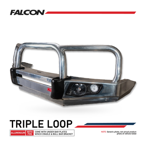 Colorado RC 2008-2012 707-01A Alloy Falcon Bull Bar Triple Loops Package (LED Foglight) - SKU MCC-07003-701AW