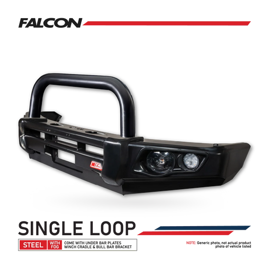 Colorado RC 2008-2012 707-01 Falcon Bull Bar Single Black Loop Package (LED Foglight) - SKU MCC-07003-701SBLFOG