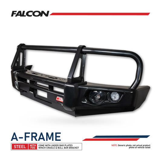 Colorado RG Colorado 7 2012-2016 707-02 Falcon Bull Bar Black A-Frame Package (LED Foglight) - SKU MCC-07004-702FOGUP