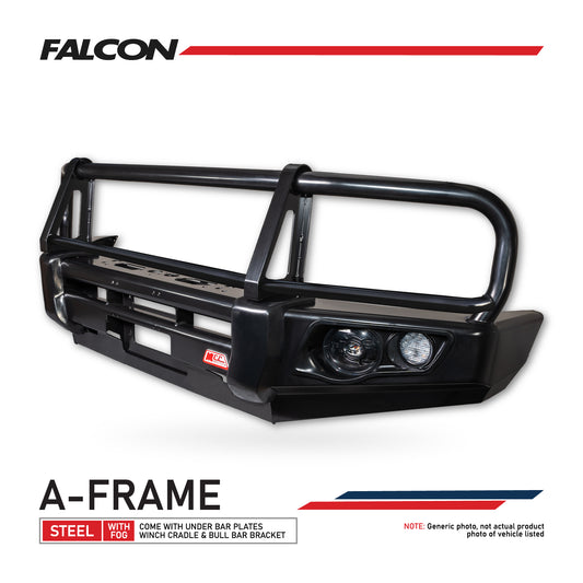 Colorado RC 2008-2012 707-02 Falcon Bull Bar Black A-Frame Package (LED Foglight) - SKU MCC-07003-702FOGUP