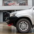 Hilux KUN26R 2012-2015 707-02 Falcon Bull Bar Black A-Frame Package (LED Foglight) - SKU MCC-01015-702FOGUP