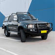 Toyota Hilux 1997-2004 707-02 Falcon Bull Bar Black A-Frame Package (LED Foglight) - SKU MCC-01001-702FOGUP