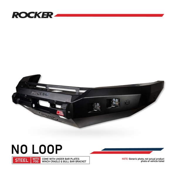 Fortuner 21-On (6/20) 078-01SQ Rocker Bull Bar No Loop Package - SKU MCC-01022-7801SQ