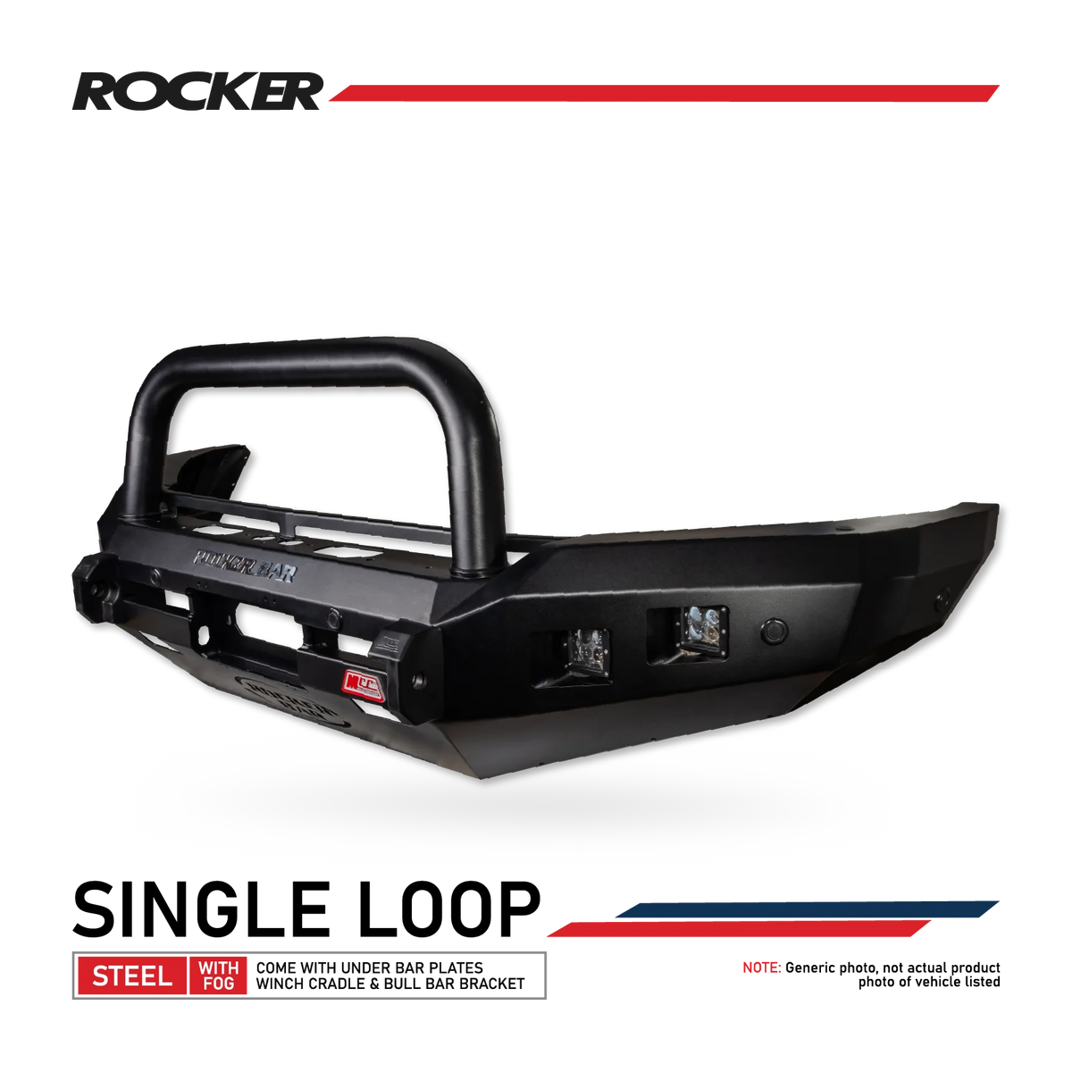 Ranger PK 2009-2011 078-01SQSBL Rocker Bull Bar Single Sand Black Loop ...