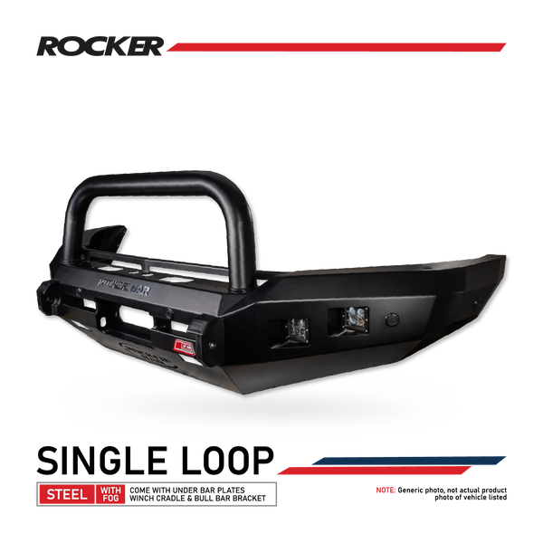 Prado 150 prefacelift 2009-2017 078-01SQSBL Rocker Bull Bar Single Sand Black Loop Package - SKU MCC-01011-7801SQSBL