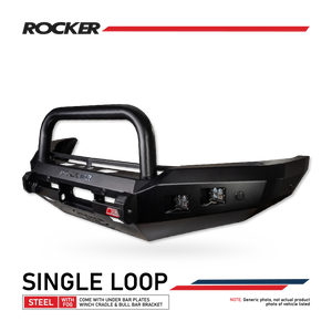 Fortuner 2015-2020 Rocker Bull Bar Single Sand Black Loop Package - SKU MCC-01018-7801SQSBL