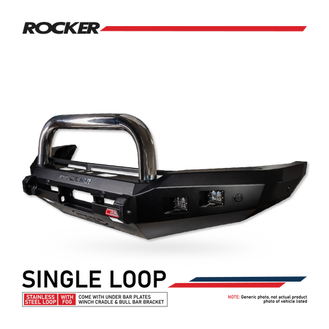 Prado 150 facelift 2017-Current 078-01SQSSL Rocker Bull Bar Single Stainless Loop Package - SKU MCC-01020-7801SQSSL