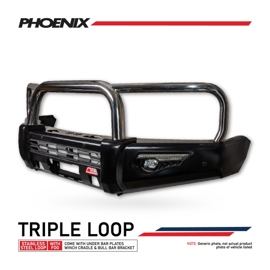 Colorado RG Trail Blazer 2017-2020 808-01 Phoenix Bull Bar Triple Stainless Loops Package - SKU MCC-07005-801