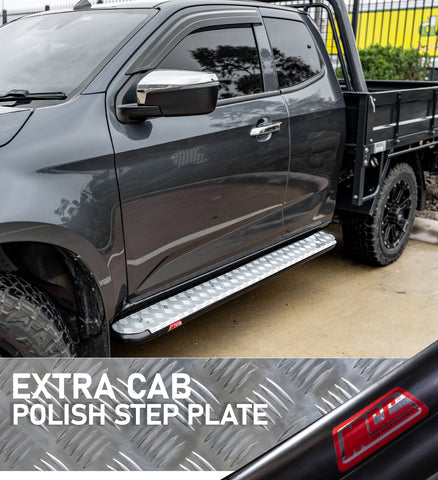 Dmax/Colorado RT RG 2012-2019 - 309BS Extra Cab Side Step Package (Chrome Step Plate)
