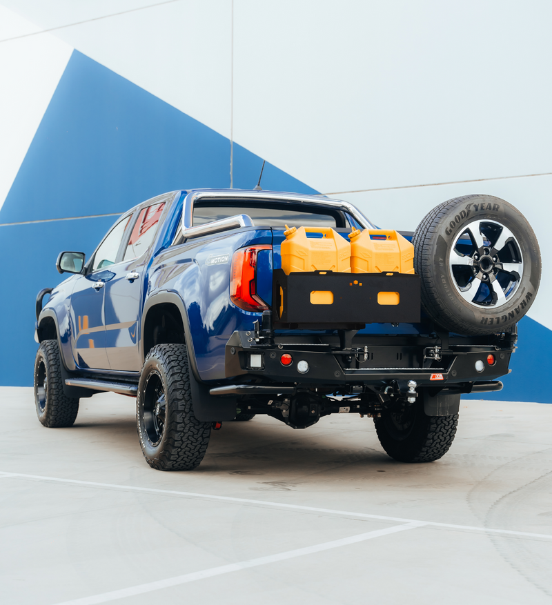 All-New Amarok 2023-On - 022-02 Rear Wheel Carrier Double Jerry Can Holder Package - SKU MCC-04002-202PK3