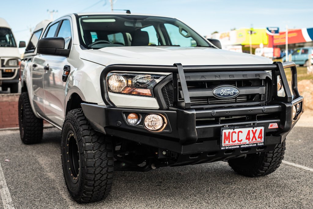 Ranger/Everest Non Tech MK 2 Mk 3 2016-2021 707-02 Falcon Bull Bar Black A-Frame Package (LED Foglight) - SKU MCC-05006-702FOGUP