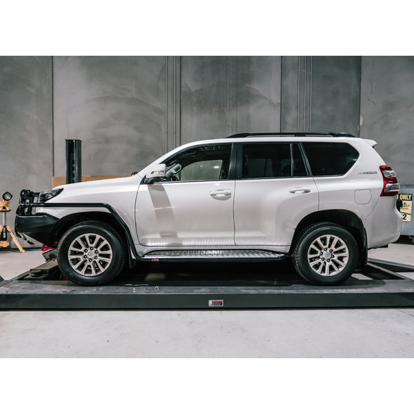 Prado 150 prefacelift 2009-2017  039BSR Side Step and Rail Package (Chrome Step Plate) (50mm Bull Bar) - SKU MCC-01011-039BSR