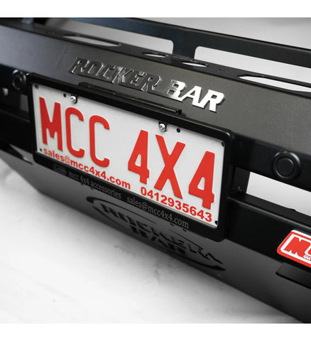 Low Profile Number Plate Mount Hinge with Stainless Frame Number Plate Cover Protection 707, 808, 909, 078 - SKU MCC-8008-NPHLP2
