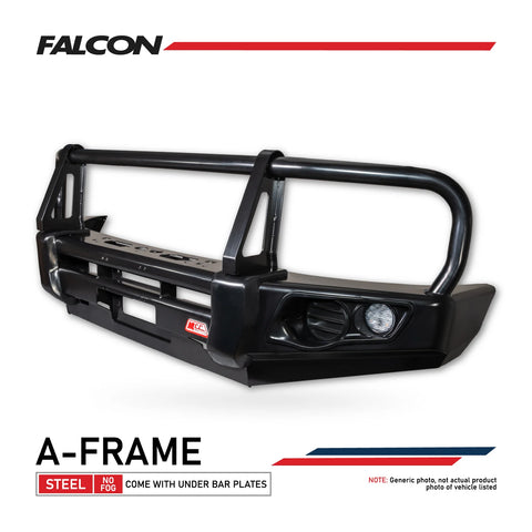 Patrol GQ 1987-1997 707-02 Falcon Bull Bar Black A-Frame Package (No Foglight) - SKU MCC-03001-702