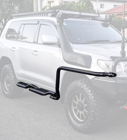 Ford/Mazda 1999-2011 039TWBSR Twisted Side Step and Rail Package (Chrome Step Plate) (50mm Bull Bar)