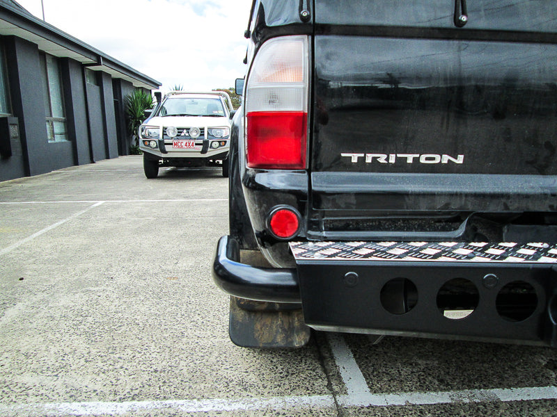 Triton MK 1996-2006 022-03 Jack Rear Bar with Chrome Step Plate Package - SKU MCC-02001-203SP