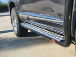 Land Cruiser 200 series 2007-2021  039BSR Side Step and Rail Package (Chrome Step Plate) (60mm Bull Bar) - SKU MCC-01008-039BSR