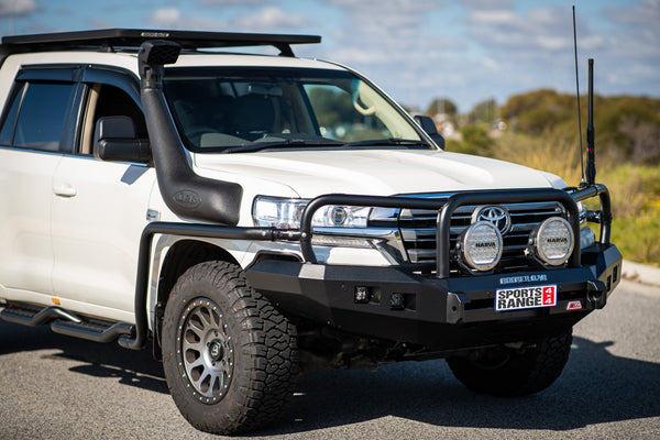 Land Cruiser 200 series 2007-2021 039BSR All Black Side Step and Rail Package (60mm Bull Bar) - SKU MCC-01019-039ABSR