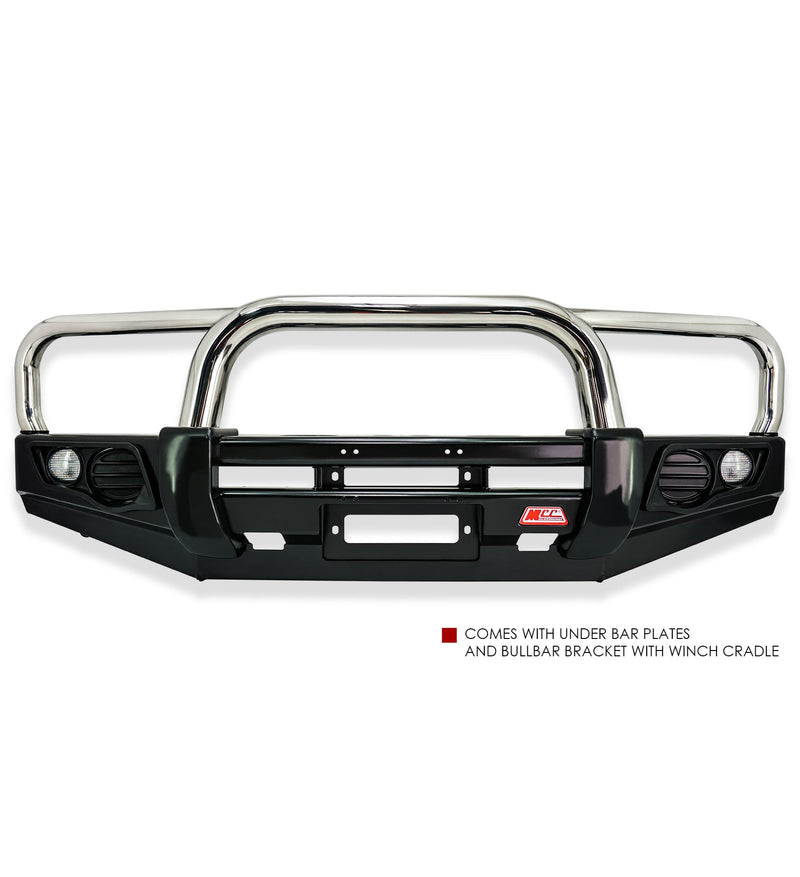 Toyota Hilux 1997-2004 707-01 Falcon Bull Bar Triple Stainless Loops Package (No Foglight) - SKU MCC-01001-701